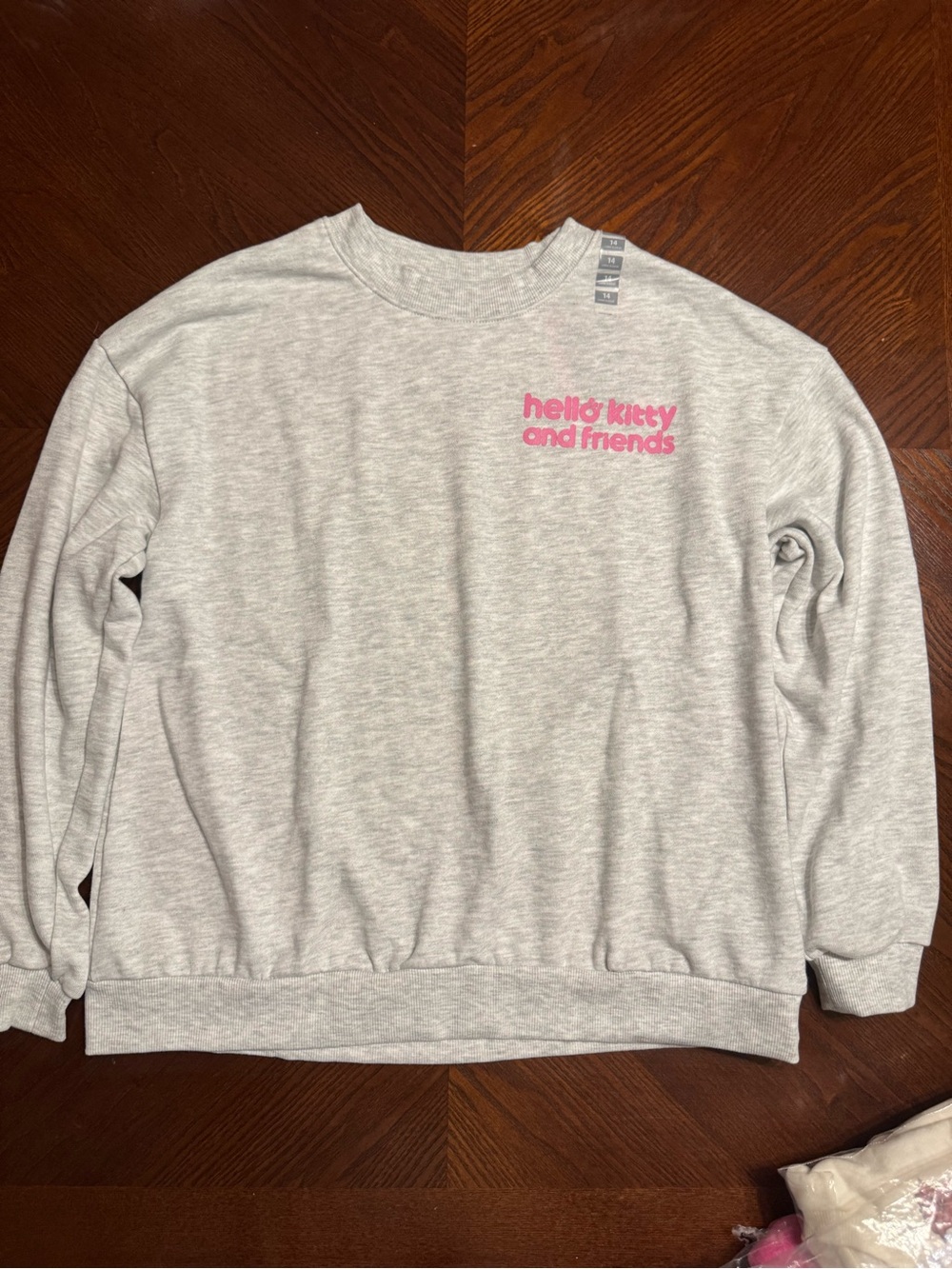 OshKosh B'gosh NWT Girls Hello kitty French Terry Pullover Sweatshirt- Grey Sz14